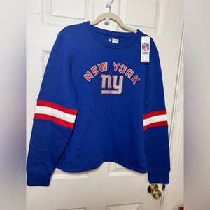 NFL Youth Royal Blue Sweatshirt with Red & White Sleeve Stripes